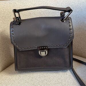 Rebecca Minkoff St. Tropez Mini Satchel Gray Leather Studded Cross Body Strap